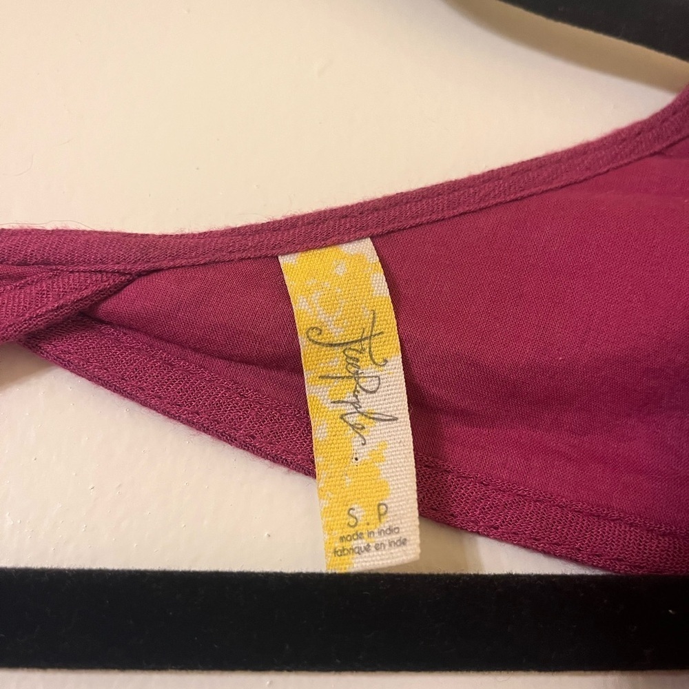 Free People Long Sleeve Floral Dress in Magenta - Picture 4 of 4